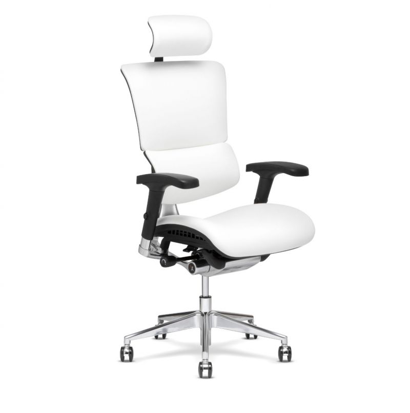 X4 White Leather Executive Chair