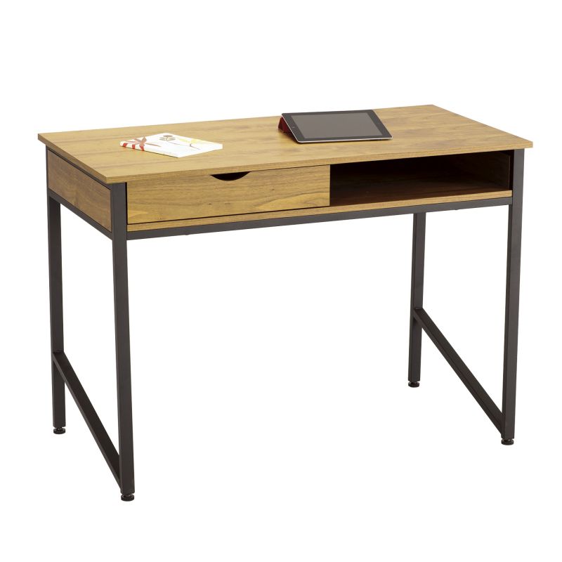 Safco Single Drawer Office Desk (Natural/Black)