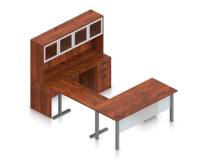 Offices to Go U-Shaped Desk with Height Adjustable Return