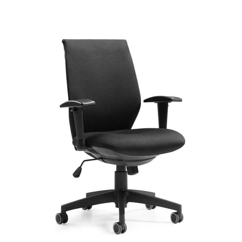 Offices to Go Black Fabric Synchro-Tilter Task Chair