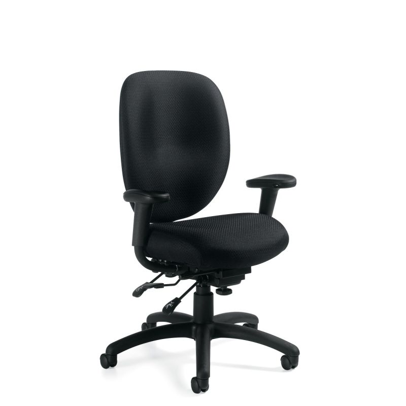 Offices to Go Black Multi-Function Task Chair with Infinite Seat Lock
