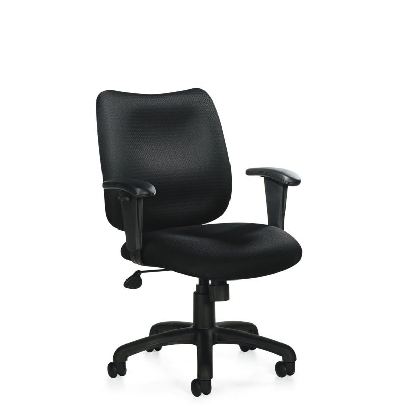 Offices to Go Black Tilter Task Chair with Single Position Tilt Lock