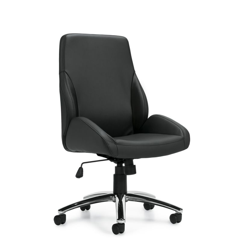 Offices to Go Black Specialty Luxhide Tilter Conference Chair