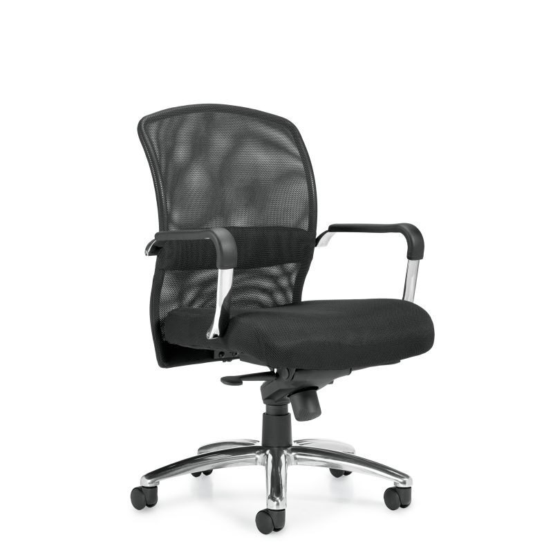 Offices to Go Black Mesh Back Knee-Tilter Conference Chair