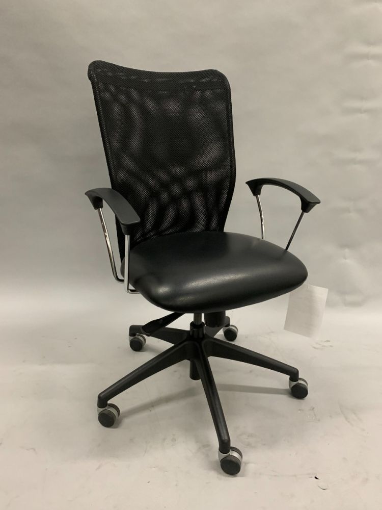 Allseating Inertia Conference Chair (Black Mesh/Black Leatherette)