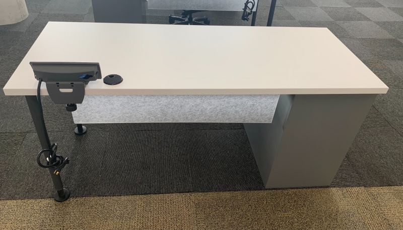 Steelcase Desk (White/Grey) Non-Handed