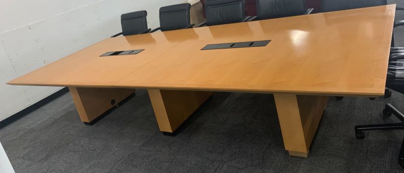 12' Rectangular Conference Table w/ Power (Maple)