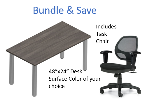 Offices to Go 48"W x 24"D Desk & Chair Bundle