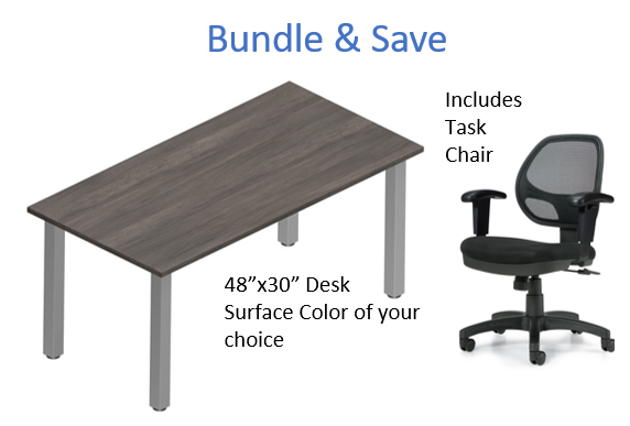 Offices to Go 48"Wx30"D Desk & Chair Bundle