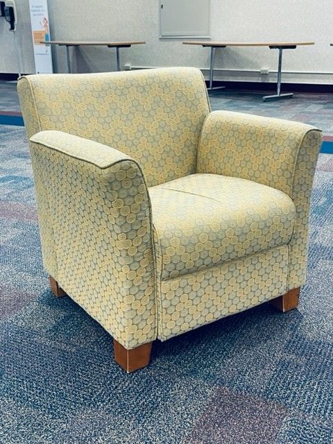 Brown Circle Patterned Lounge Chair