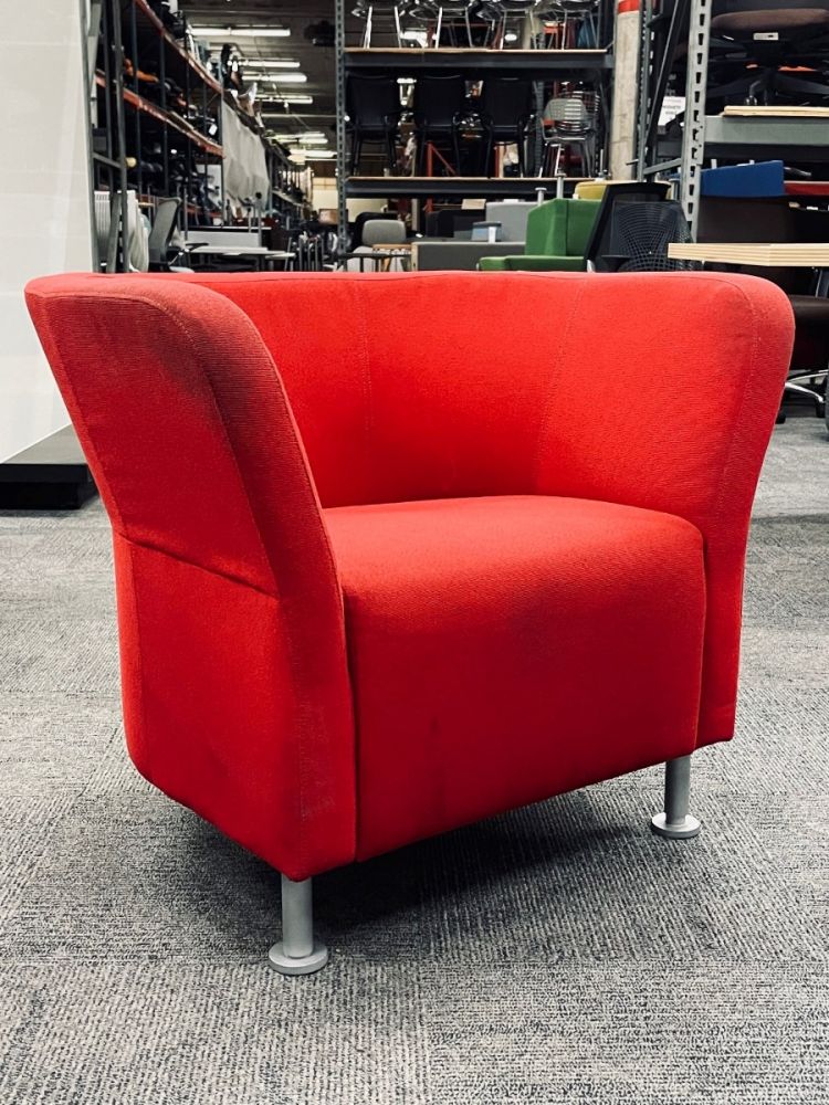 HON Flock Round Lounge Chair (Red)