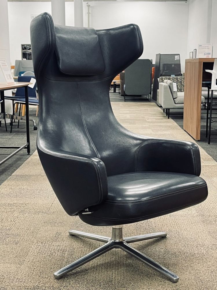Vitra Grand Repos Lounge Chair (Black/Chrome)