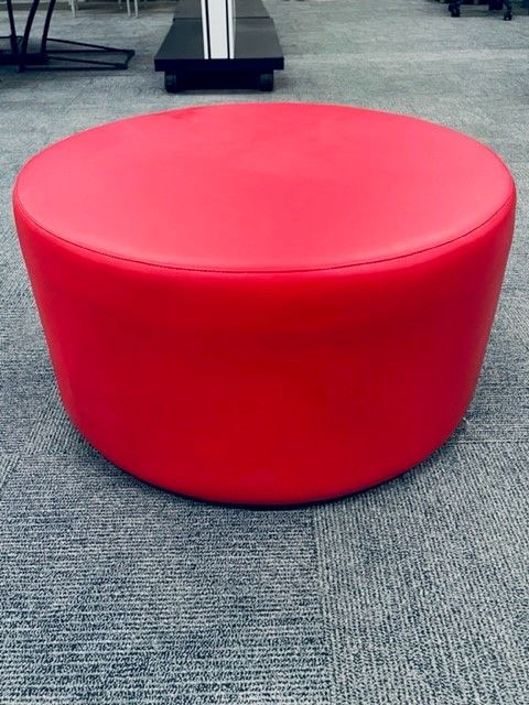 Safco Learn 30" Round Cylinder Vinyl Soft Seating Ottoman