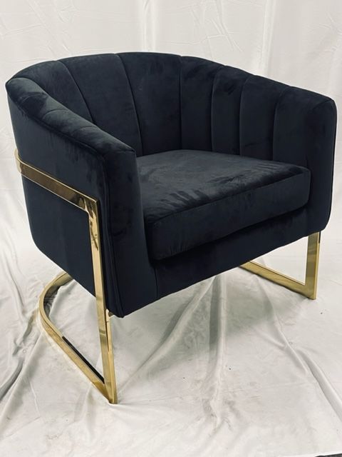 Wayfair Barnicle Barrel Chair (Black Velvet)