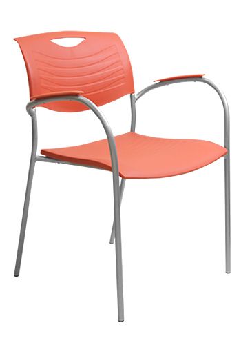 Allseating Ayr Stack Chair (Flame/Silver)