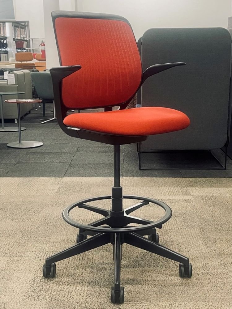 Steelcase Cobi Stool Chair (Red/Black)