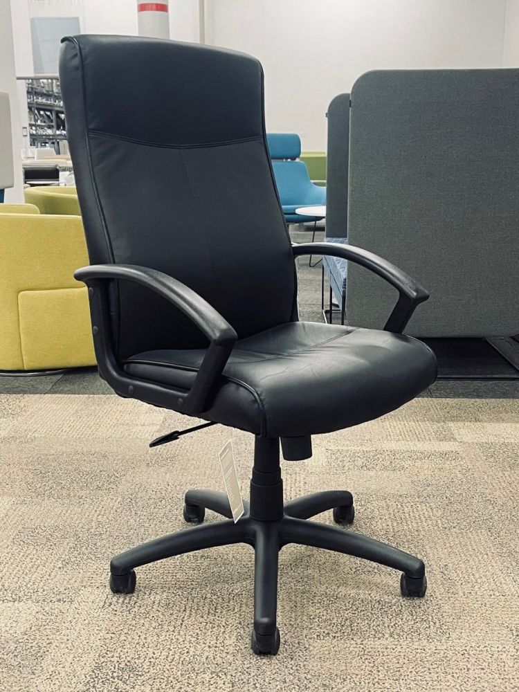 National Office Furniture Black Faux Leather Conference Chair