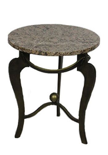 18" Pink Granite Round Side Table